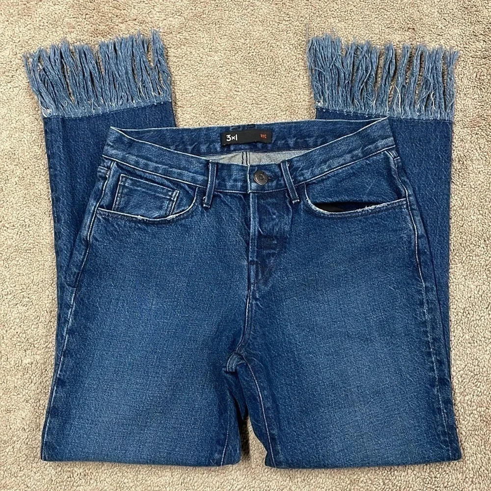 3x1 Jeans Fringe Straight Crop Jean - Picture 10 of 12